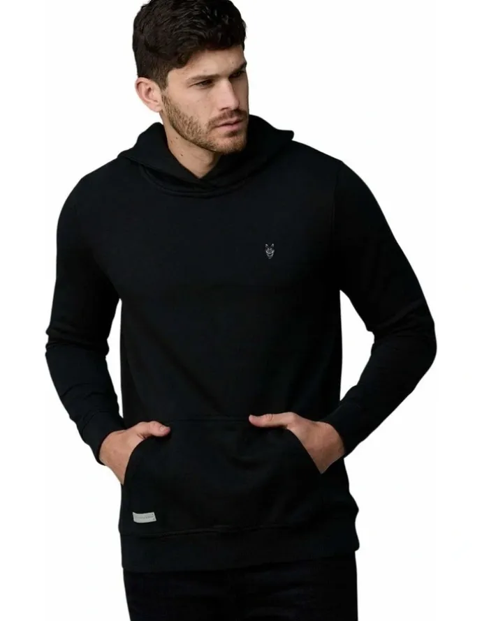 Society of Wolves Hooded Fleece in Black