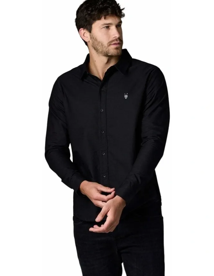 Society of Wolves Long Sleeve Oxford Shirt Black