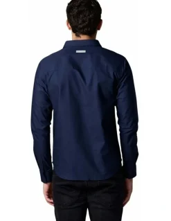 Society of Wolves Long Sleeve Oxford Shirt in Navy