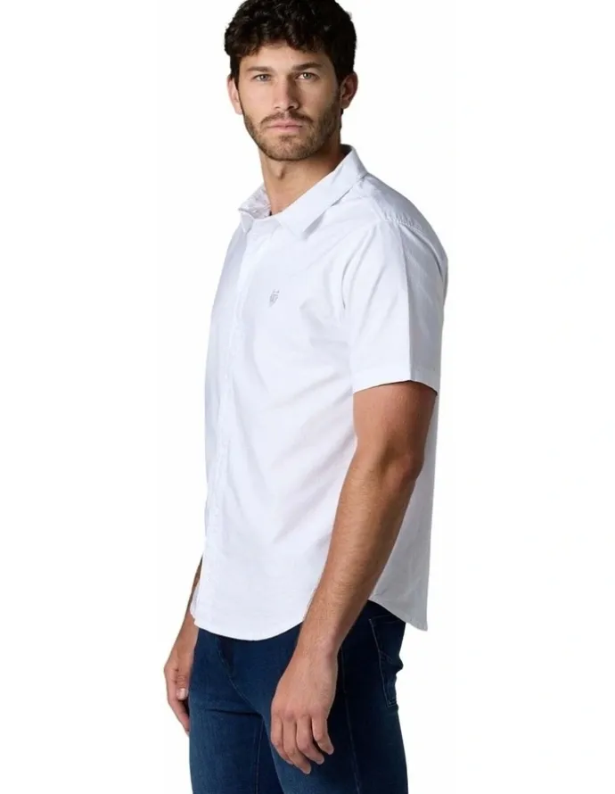 Society of Wolves Short Sleeve Oxford Shirt White