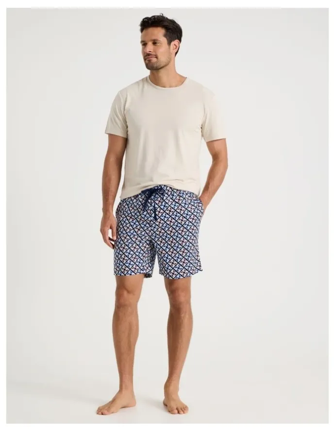 Soho 2 Pack Poplin Sleep Shorts in Abstract