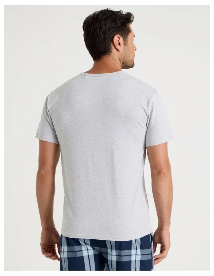 Soho 2 Pack Sleep Tees in Grey & Blue