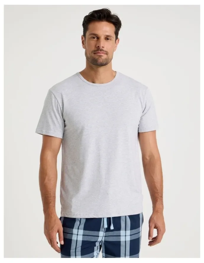 Soho 2 Pack Sleep Tees in Grey & Blue