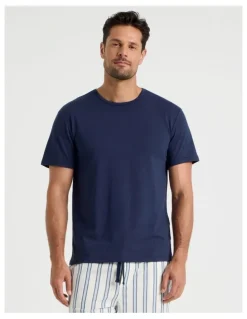 Soho 2 Pack Sleep Tees in Navy & Ecru