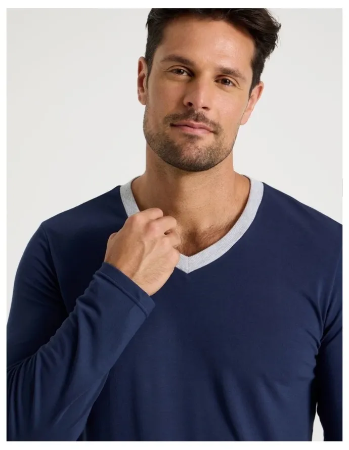 Soho Bamboo Knit Pyjama Set in Navy