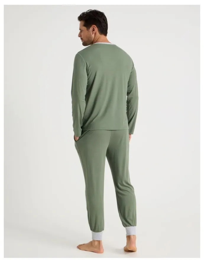 Soho Bamboo Knit Pyjama Set in Green