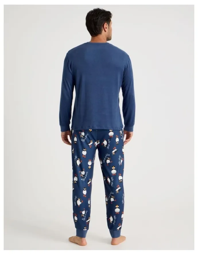 Soho Cosy Knit Pyjama Set in Stud Puffin Print