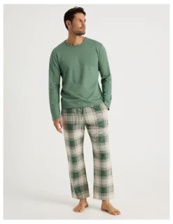 Soho Long Sleeve Tee and Flannelette Pant Pyjama Set in Winter Check
