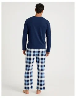 Soho Long Sleeve Tee and Flannelette Pant Pyjama Set in Buffalo Check