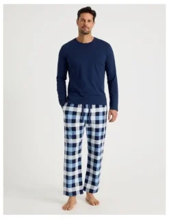 Soho Long Sleeve Tee and Flannelette Pant Pyjama Set in Buffalo Check
