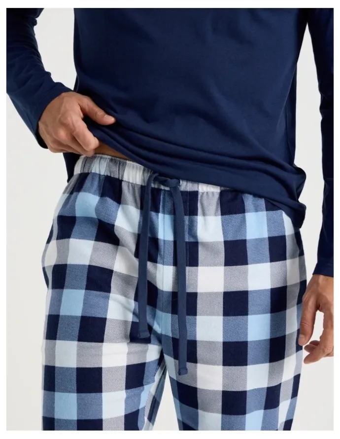 Soho Long Sleeve Tee and Flannelette Pant Pyjama Set in Buffalo Check