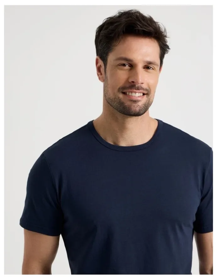 Soho Sateen Tee and Pant Pyjama Set in Navy Nautical Print