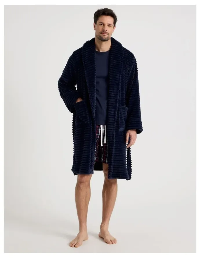 Soho Shawl Robe in Navy