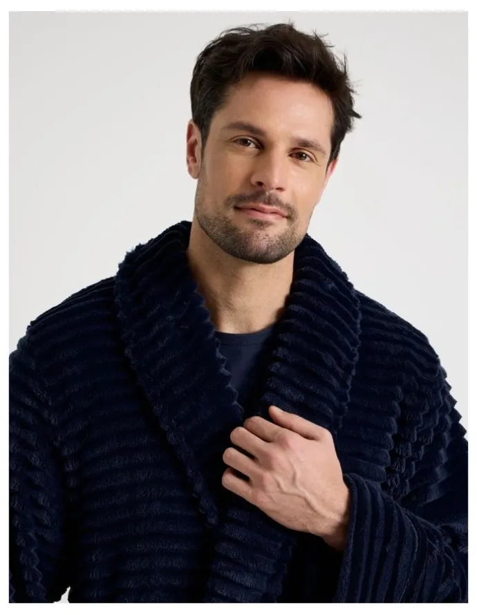Soho Shawl Robe in Navy