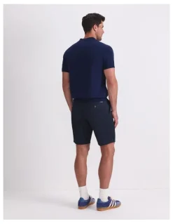 Sportscraft Brookes Short Sleeve Knit Polo in Blue