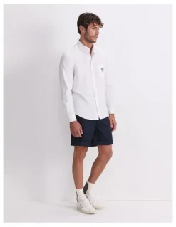 Sportscraft Club Long Sleeve Oxford Shirt in White