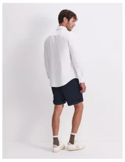 Sportscraft Club Long Sleeve Oxford Shirt in White