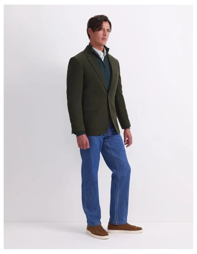 Sportscraft Italian Moleskin Blazer in Green