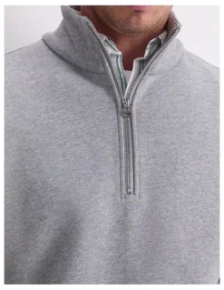 Sportscraft Quarter Zip Sweatshirt in Grey Marle