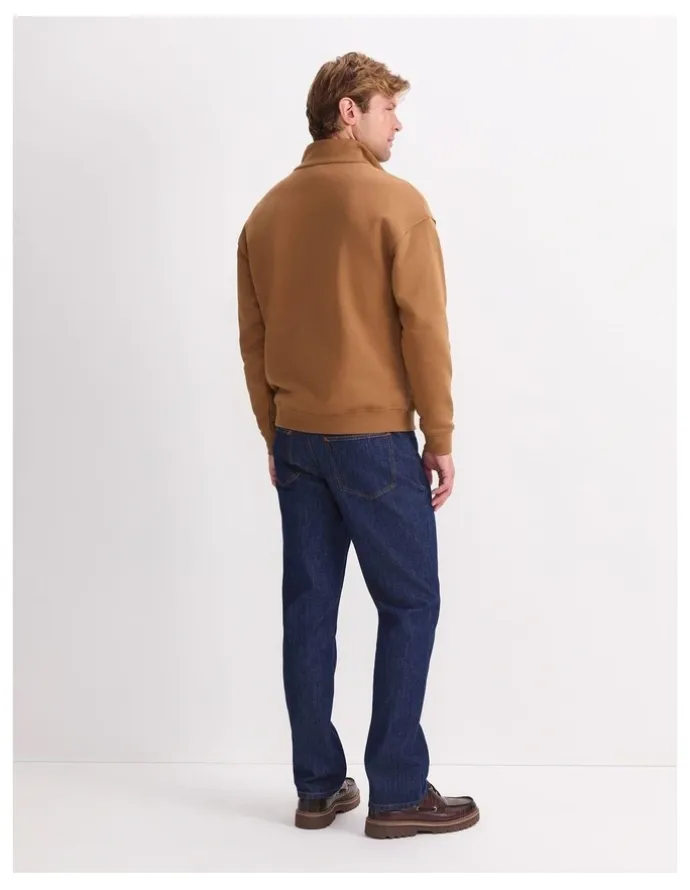 Sportscraft Quarter Zip Sweatshirt in Camel