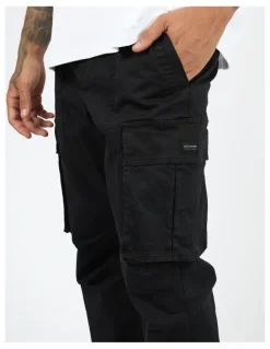 St Goliath Straight Leg Cargo Pant in Black