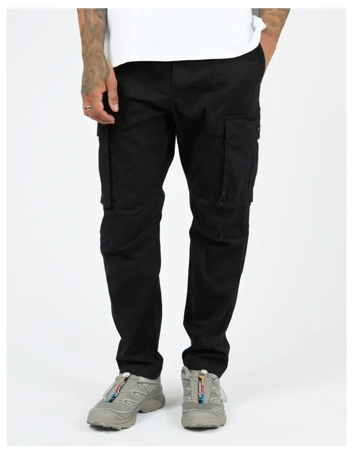 St Goliath Straight Leg Cargo Pant in Black