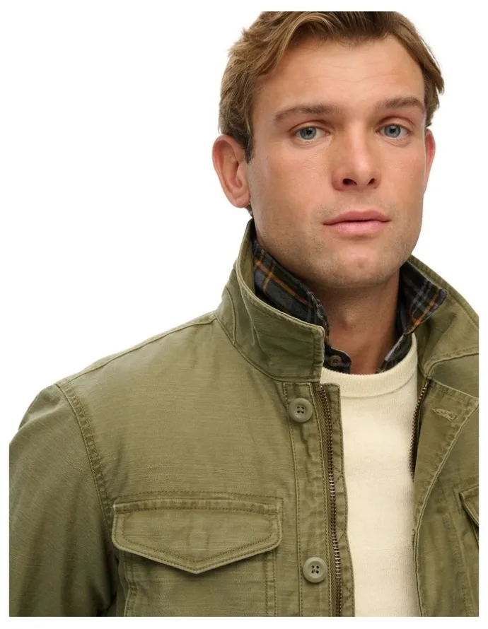 Superdry Collared M65 Jacket in Burnt Olive