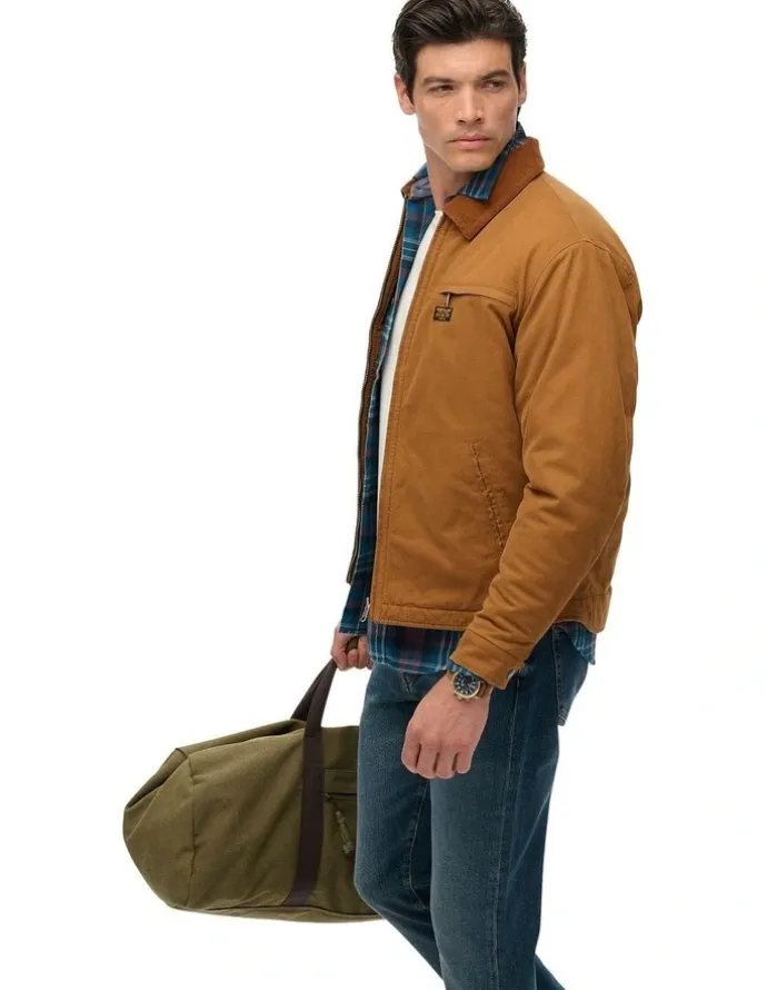 Superdry Cotton Canvas Ranch Jacket in Tobacco Brown
