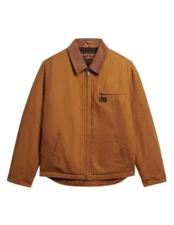Superdry Cotton Canvas Ranch Jacket in Tobacco Brown