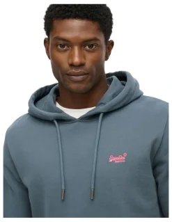 Superdry Essential Logo Hoodie in Stormy Weather Blue
