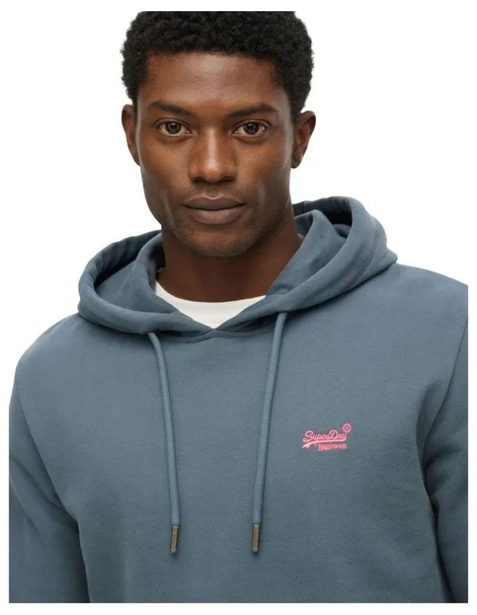 Superdry Essential Logo Hoodie in Stormy Weather Blue