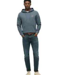 Superdry Essential Logo Hoodie in Stormy Weather Blue