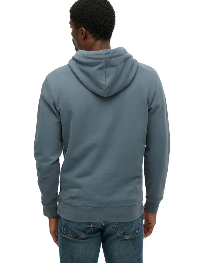 Superdry Essential Logo Hoodie in Stormy Weather Blue