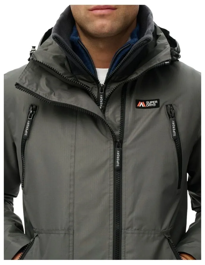 Superdry Hooded Mountain Windbreaker in Dark Dull Charcoal