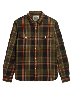 Superdry Merchant Heavy Checked Shirt in Peyton Check Black