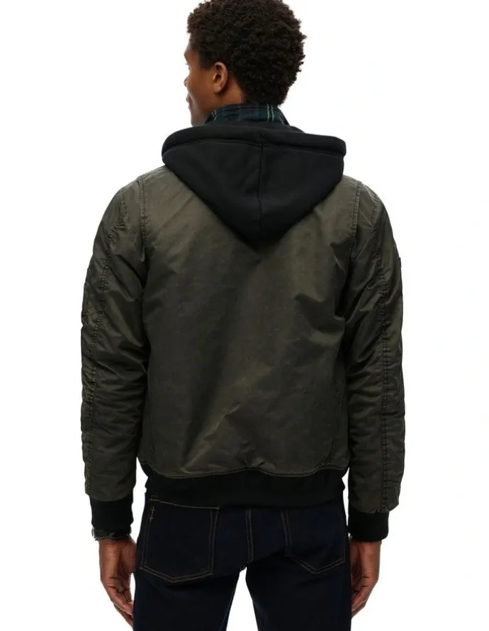 Superdry Military MA1 Bomber Jacket in Washed Dark Green