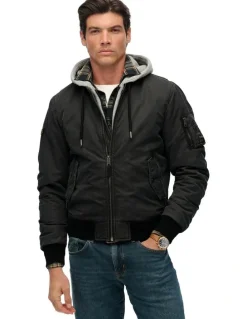 Superdry Military MA1 Bomber Jacket in Washed Black