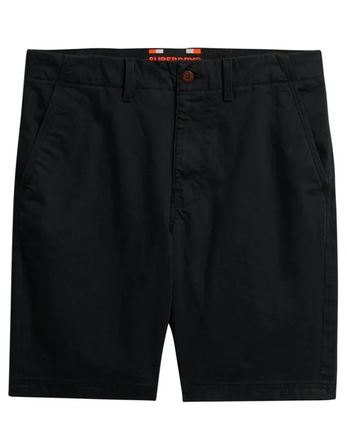 Superdry Officer Chino Short in Washed Black