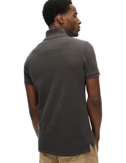 Superdry Vintage Athletic Polo in Washed Black