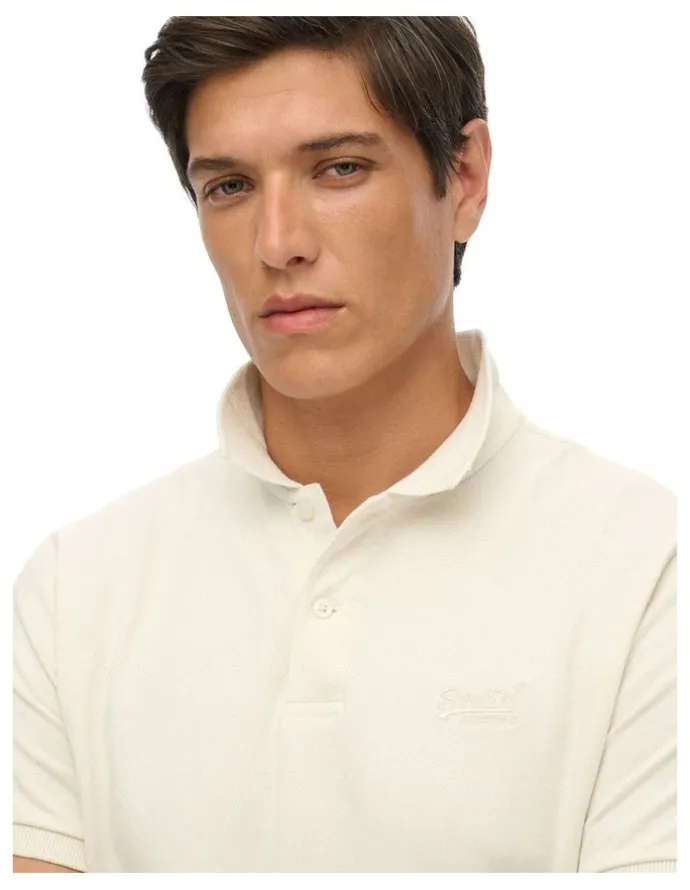 Superdry Vintage Destroy Polo Shirt in Chalk White