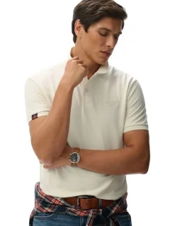 Superdry Vintage Destroy Polo Shirt in Chalk White