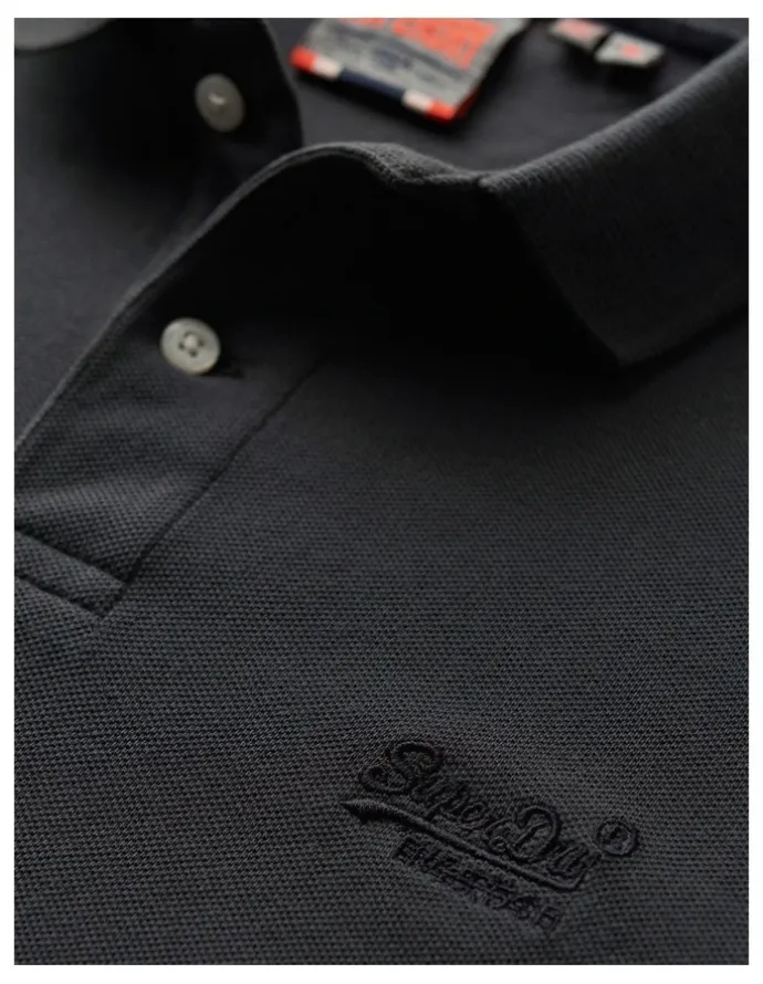 Superdry Vintage Destroy Polo Shirt in Destroy Black