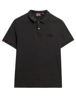 Superdry Vintage Destroy Polo Shirt in Destroy Black