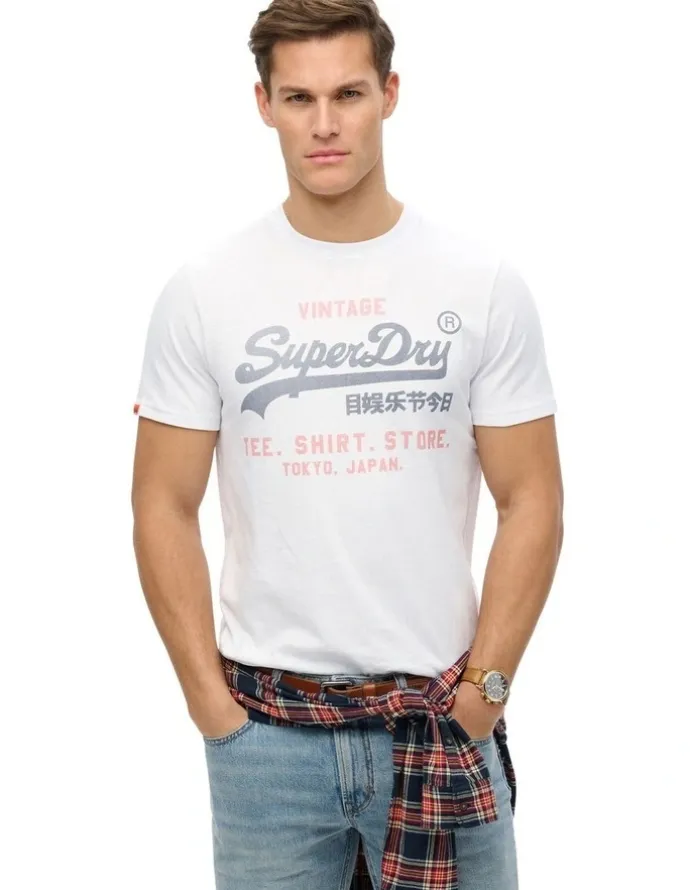 Superdry Vintage Logo Heritage Tee in White