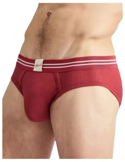 TEAMM8 Most Valuable Player Ribbed Brief in Maroon