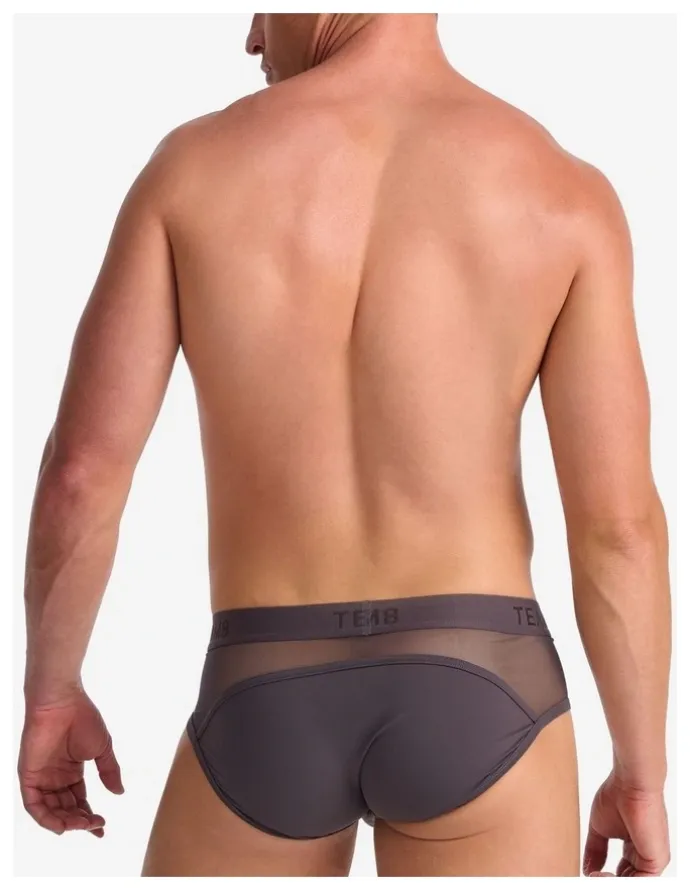 TEAMM8 Score Sheer Brief in Gunmetal
