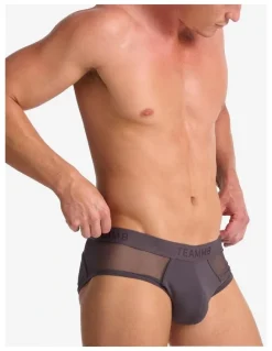 TEAMM8 Score Sheer Brief in Gunmetal