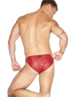 TEAMM8 Strapped Sports Brief in Crimson