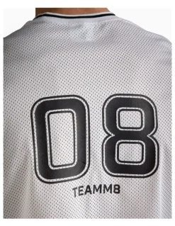 TEAMM8 S.S.C. Fraternity Crop Muscle Tank in White