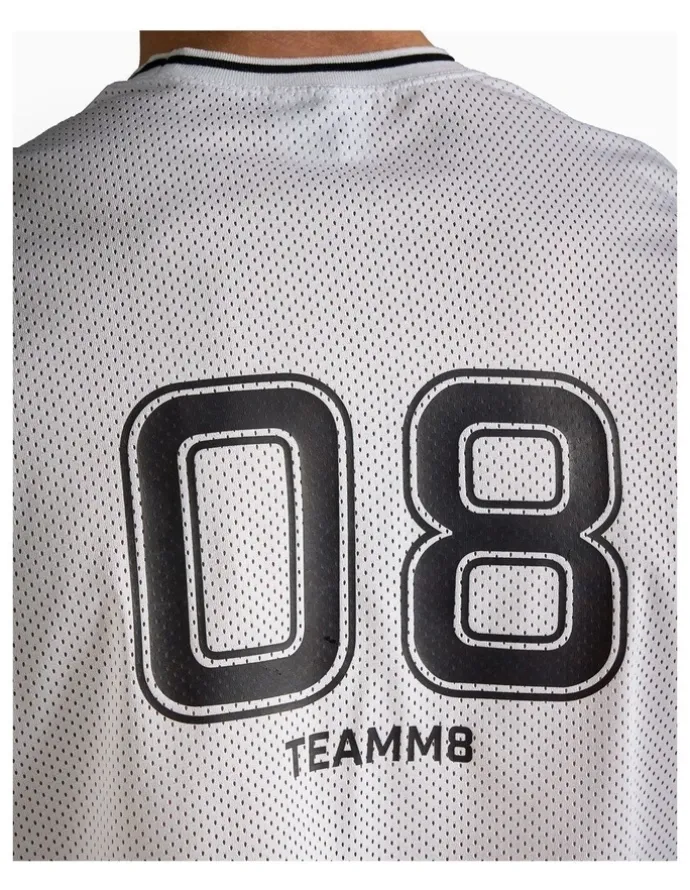 TEAMM8 S.S.C. Fraternity Crop Muscle Tank in White